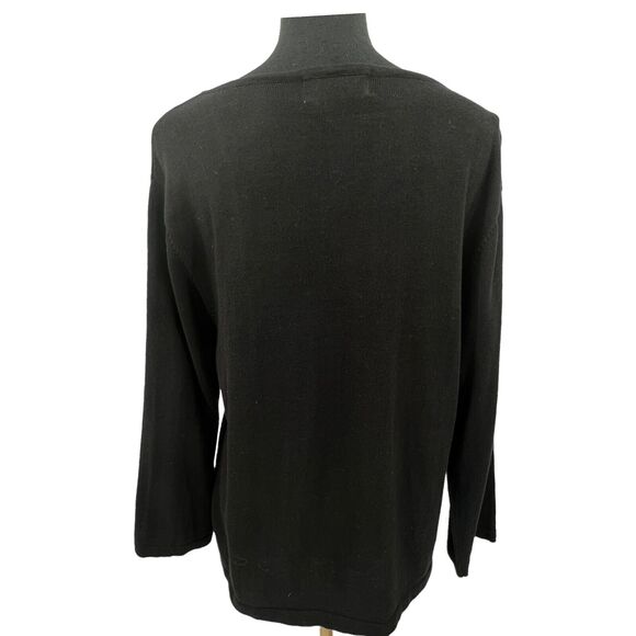 Jack B Quick Jeweled Black Embellished Sequins Beaded Cotton Blend Sweater XL - Picture 6 of 6